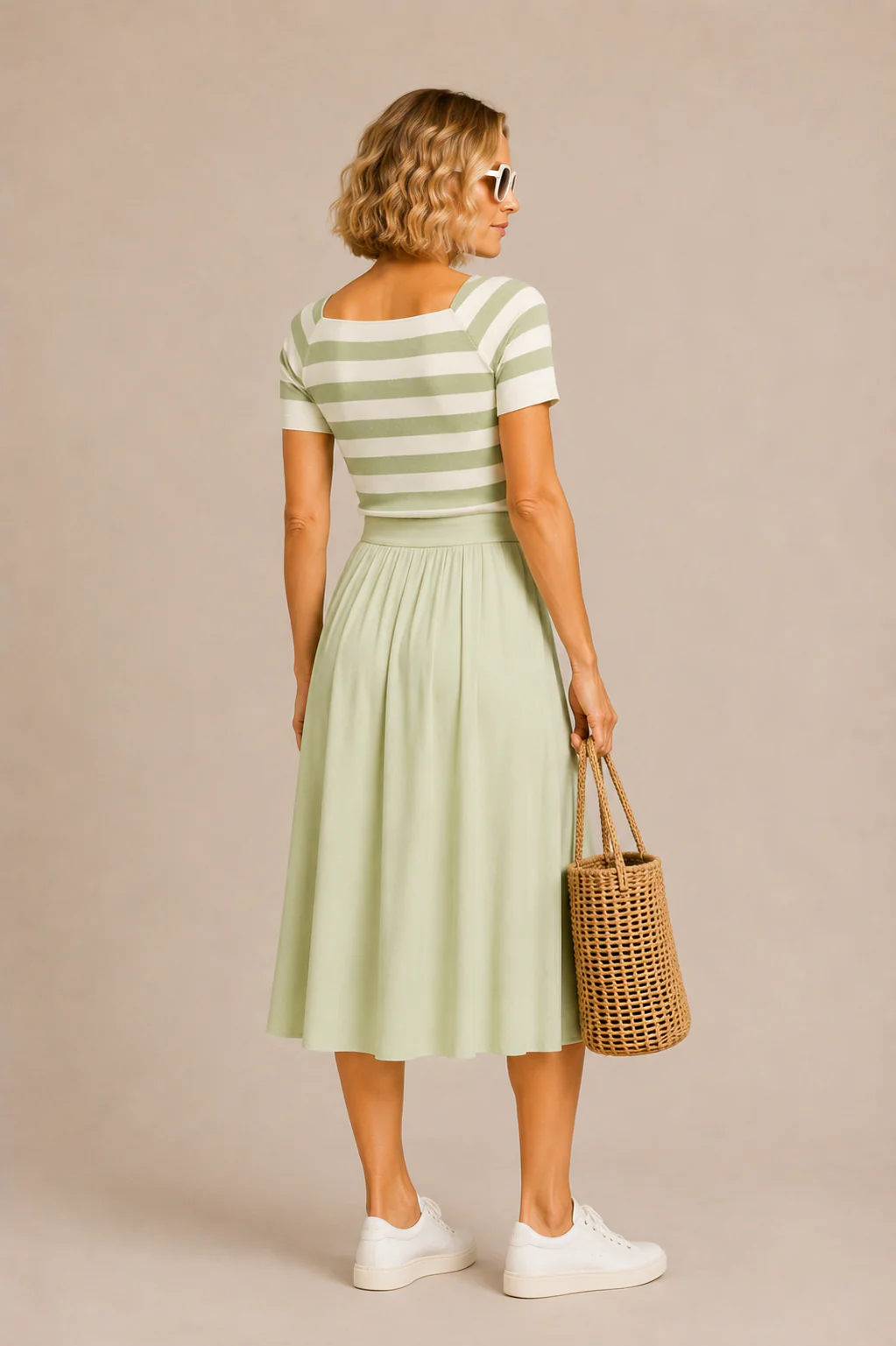 Bamboe viscose top met vierkante hals - Image 8