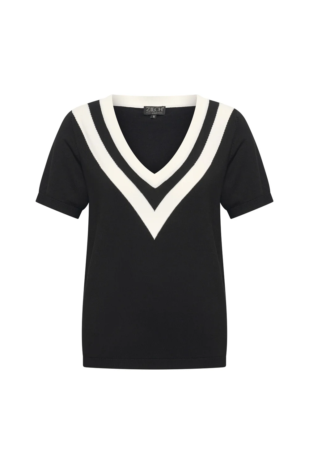 Bamboe viscose top met kleurrijke V-hals - Image 8