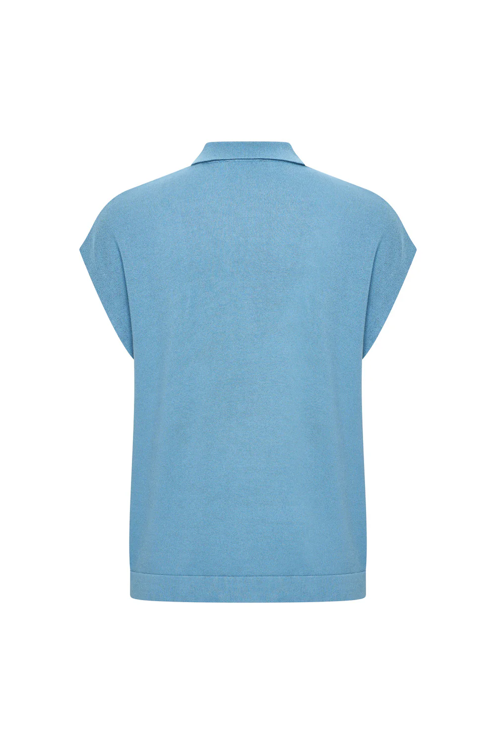bamboe viscose top met polo kraagje en kapmouwtje - Image 11