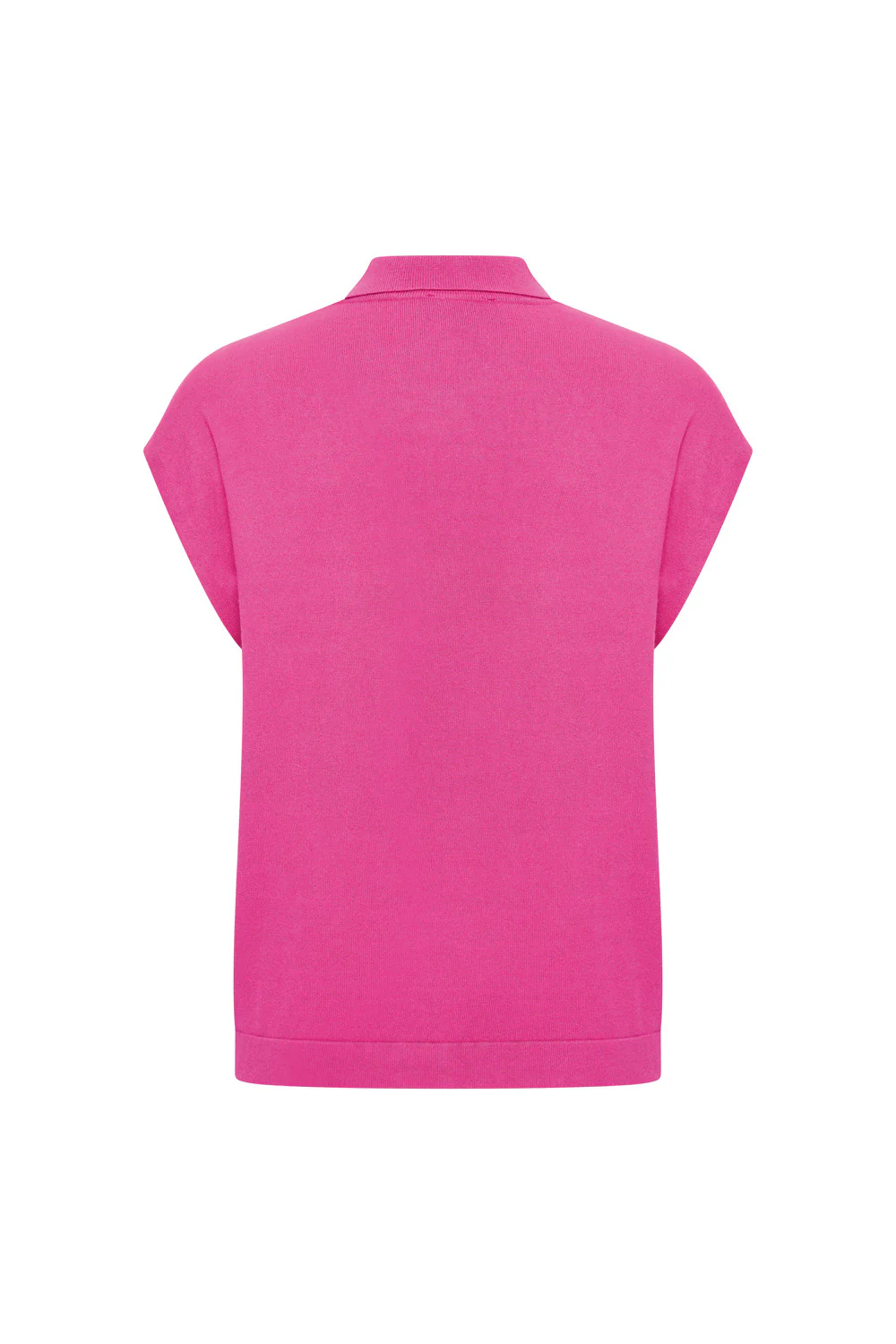 bamboe viscose top met polo kraagje en kapmouwtje - Image 3