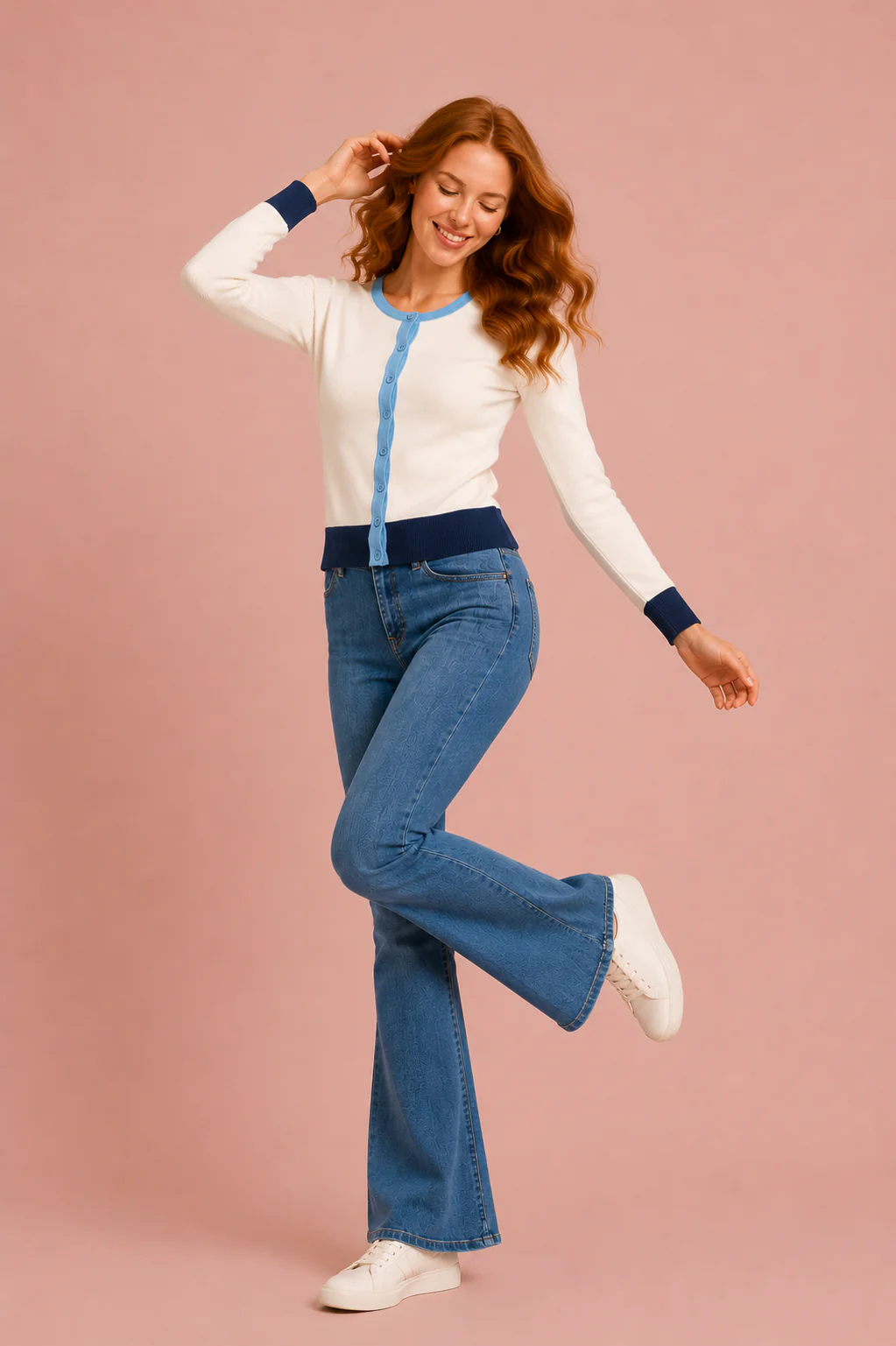 Meerkleurig basisvest van bamboe viscose met ronde hals - Image 3