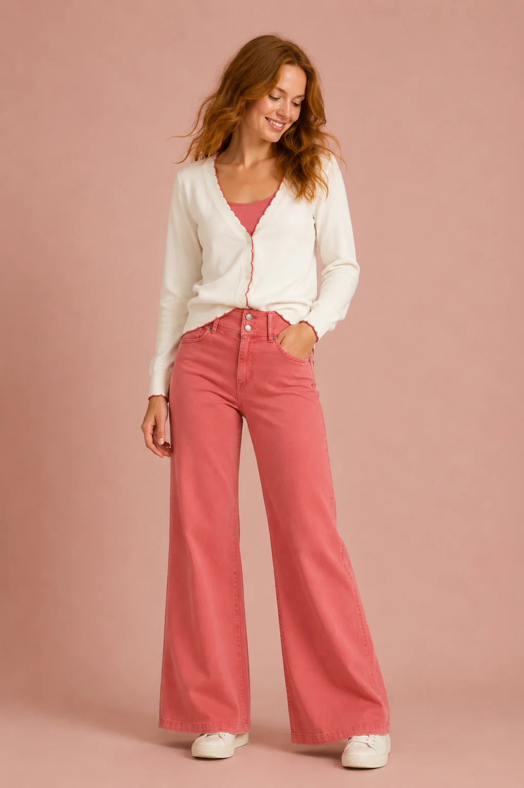 Lotus - Wijde pijp jeans, hogere taille van organisch katoen - Image 5