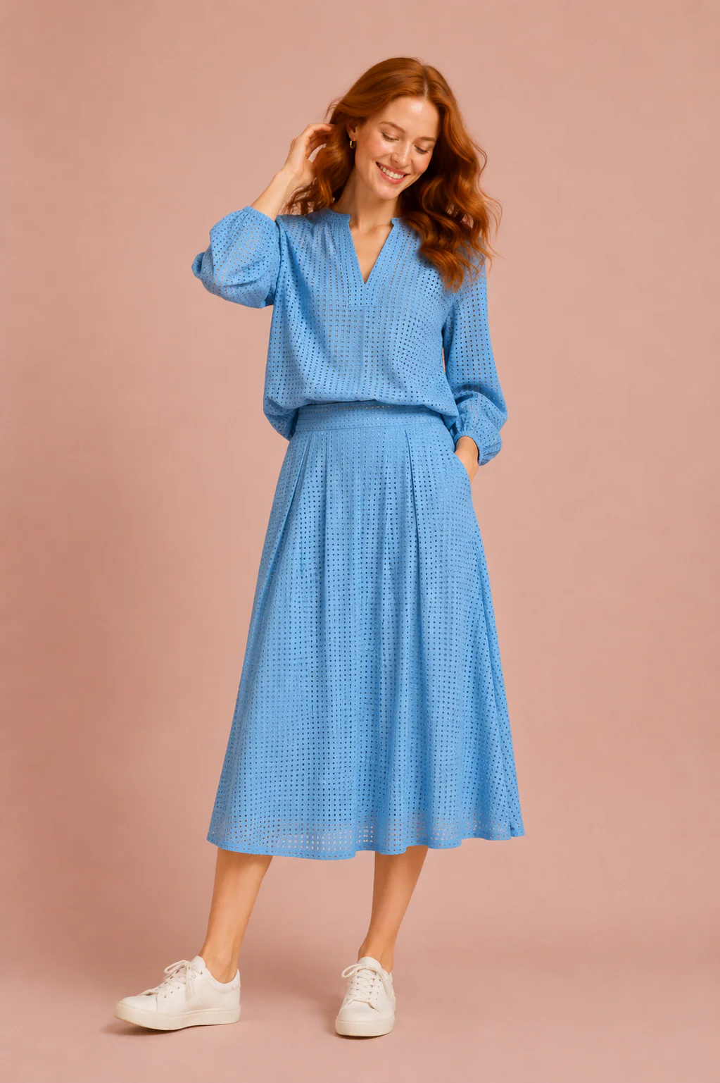 Wijde broderie anglaise rok - Image 6