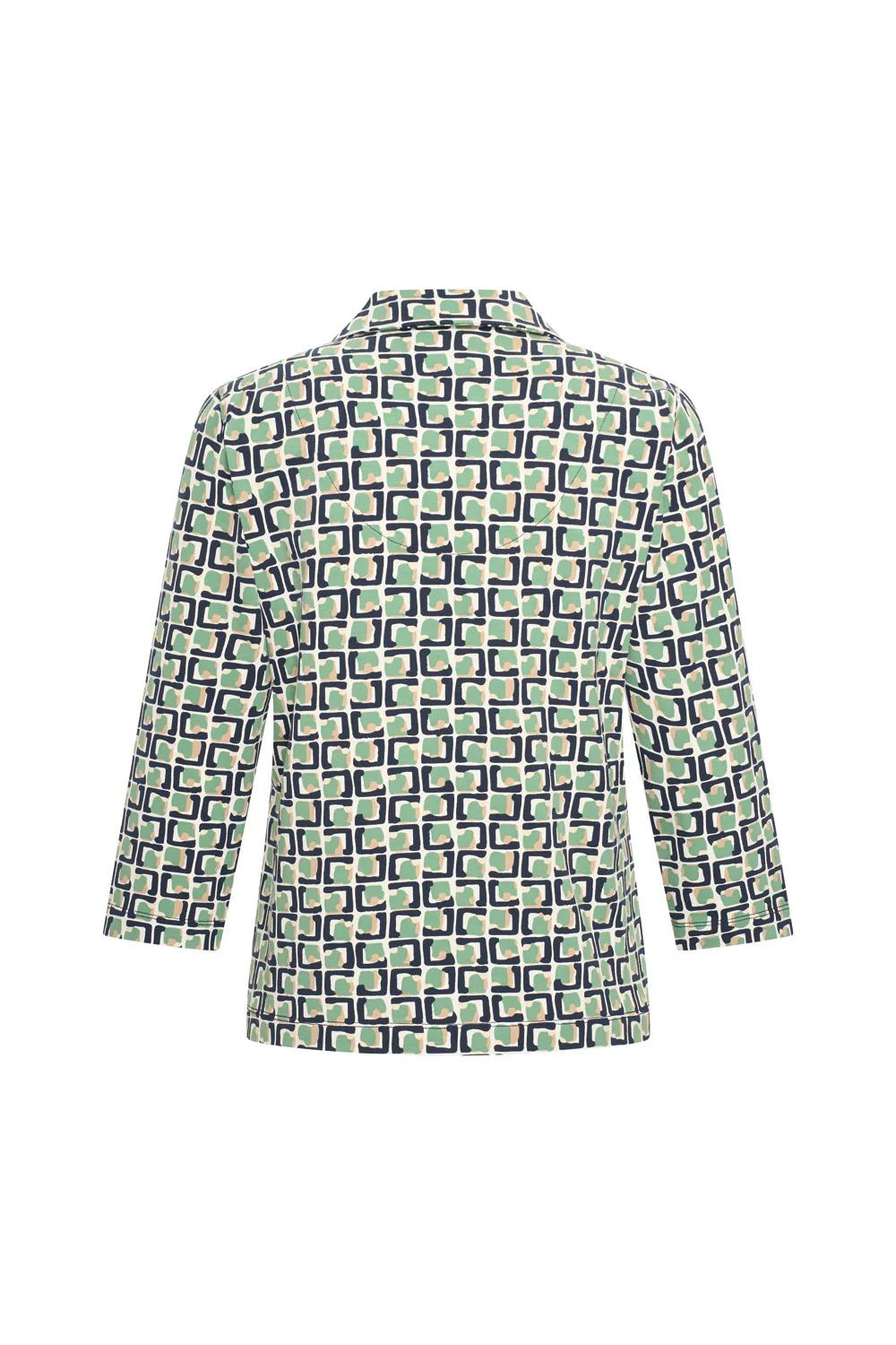 Jersey blouse met driekwart mouwen en reverskraag - Image 4