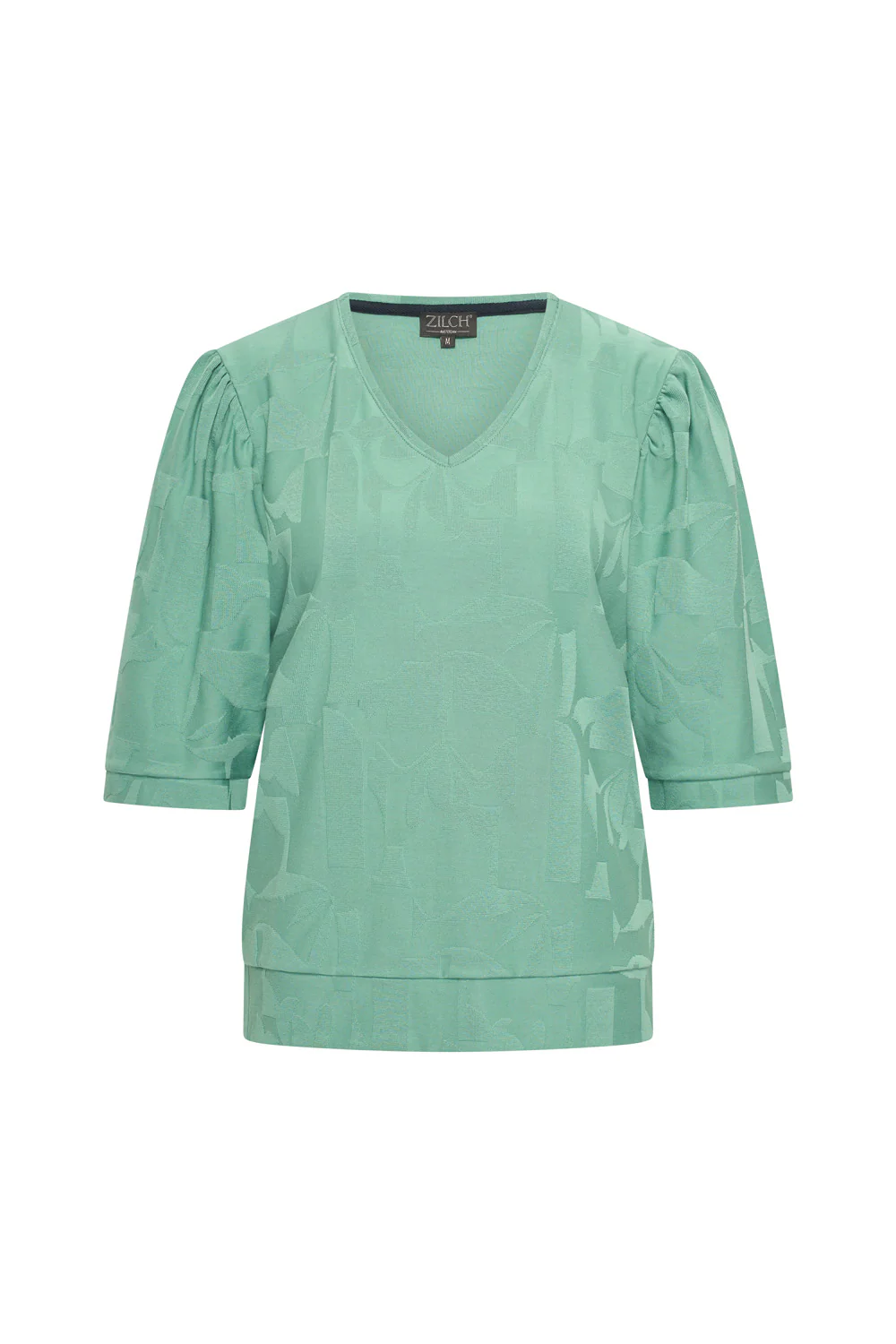 Katoenen Jersey top met V-hals en pofmouwen - Image 6