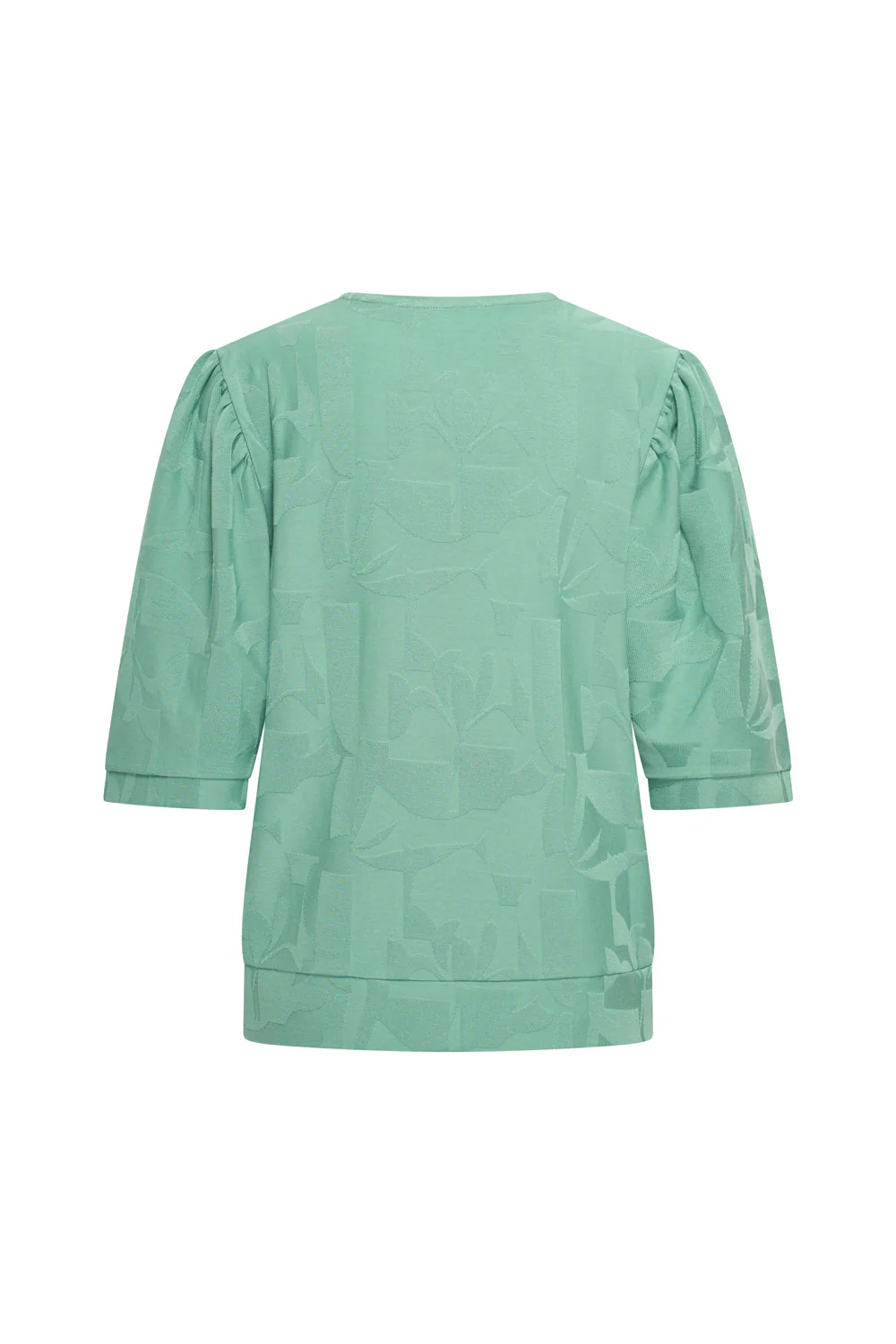 Katoenen Jersey top met V-hals en pofmouwen - Image 7