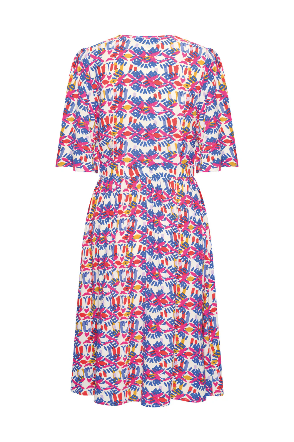 Luchtige zomerjurk met wijde mouwen van viscose - Image 4